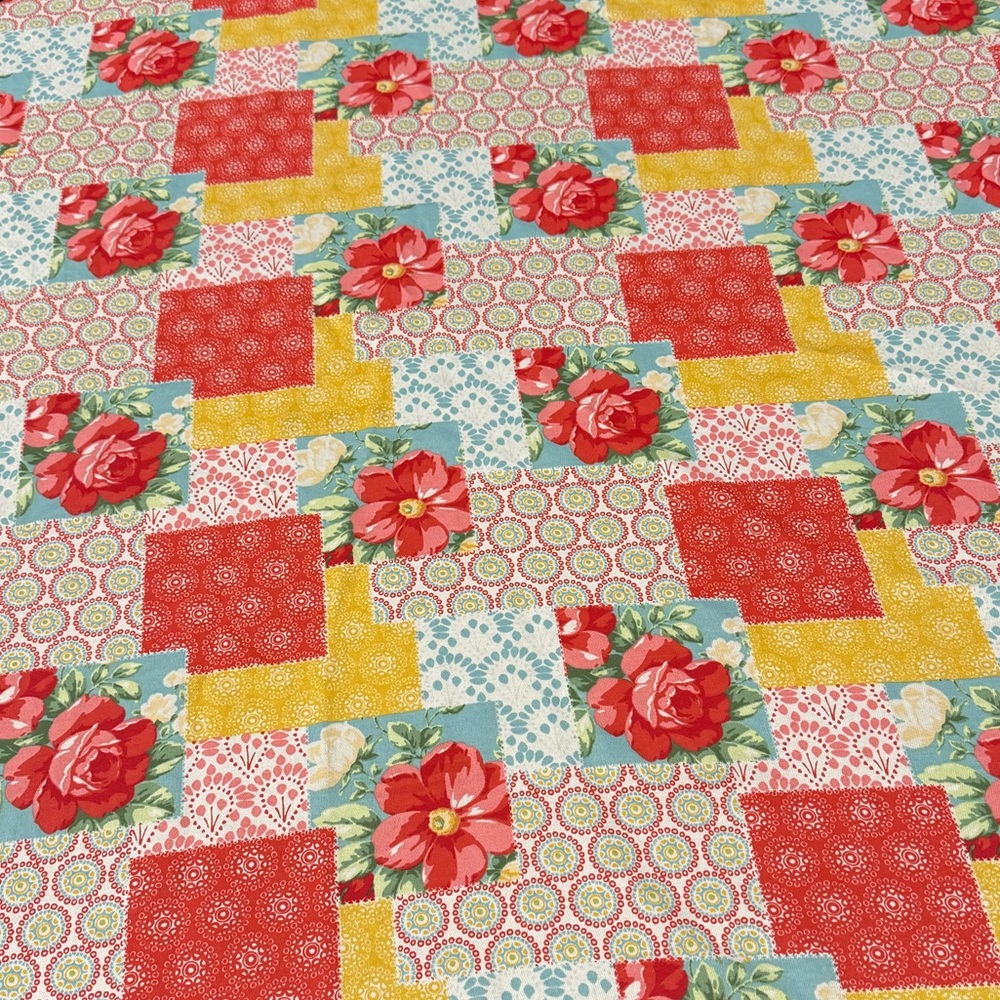 The Pioneer Women Round Floral Patchwork Style Tablecloth- size 68-70” Round - Picture 6 of 6
